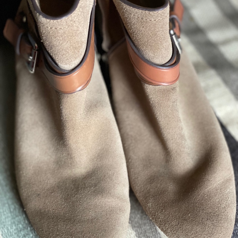 Coach booties tan suede size 9.5